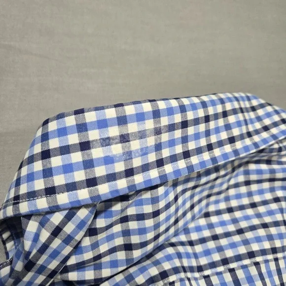 Blue White Gingham UNTUCKit Long Sleeve Button Down Shirt Mens Large Slim Fit - Picture 10 of 10